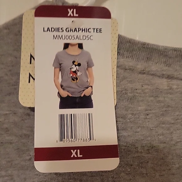 New Girls Disney Minnie Mouse T shirt. Gray background. Size Girls XL (10/12). - Picture 3 of 5